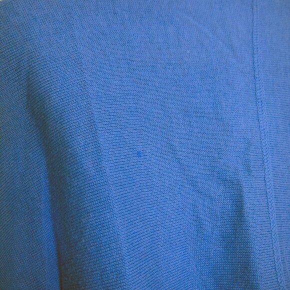 Blue Cropped Cardigan with Dolman Sleeves and Contrast Trim Size Small by Tulle - Picture 6 of 9